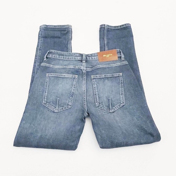 Zara Vintage Dark Wash Ripped Skinny Denim Jeans SZ2 - Picture 7 of 8